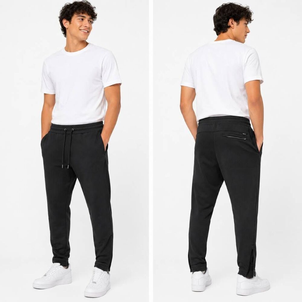 Nike Dri-FIT Black Tapered Jogger Pants Men's XL Zip Hem